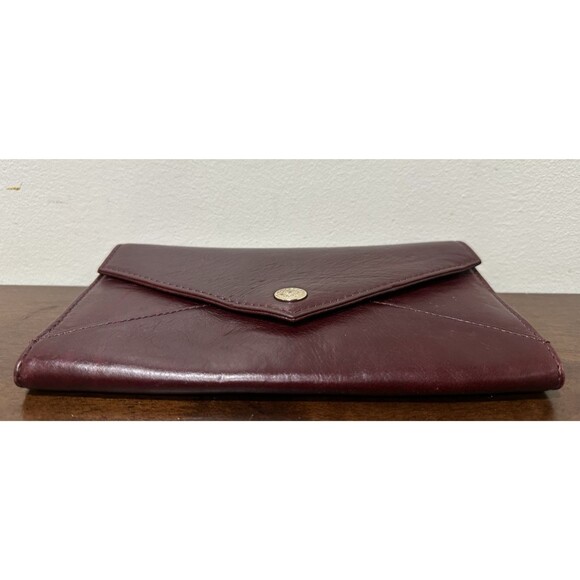 REBECCA MINKOFF envelope clutch crossbody burgundy leather with chain strap - Picture 8 of 16
